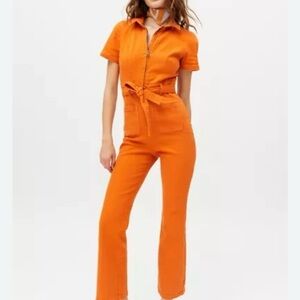 Urban Outfitters Orange Utility Jumpsuit with Tie Waist new without tag in Large